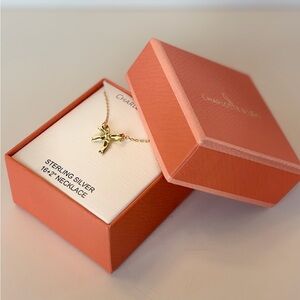 CHARLOTTE & LEXI | Cute Bow Pendant Necklace 🎀 | Gold Tone Sterling Silver